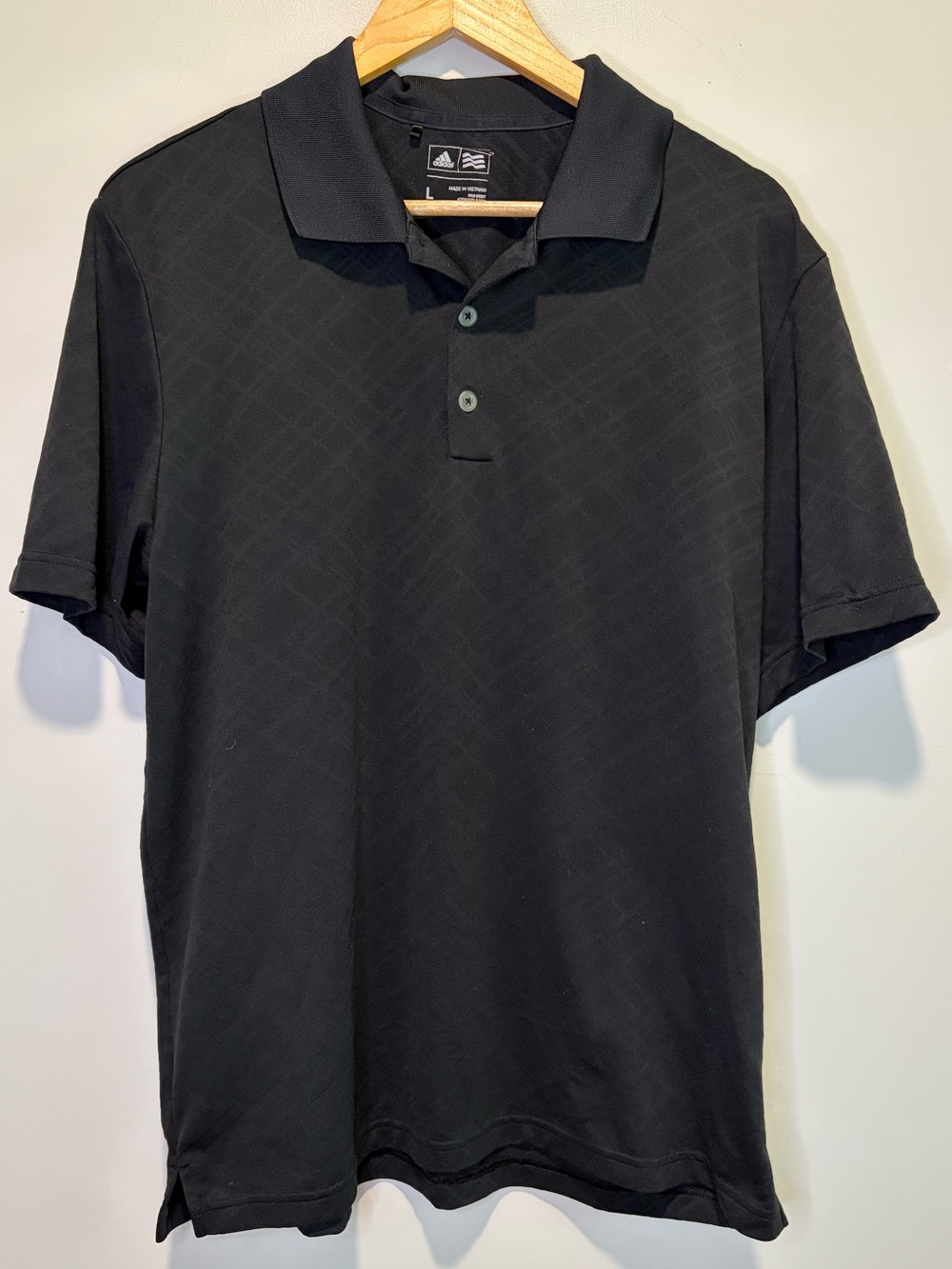 adidas Men's Black Short-Sleeve Polo
